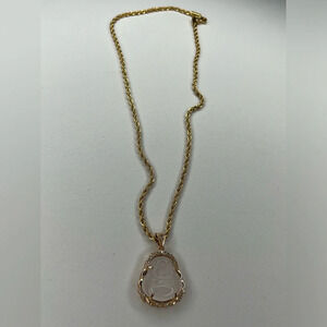 White Jade Buddha pendant with Necklace